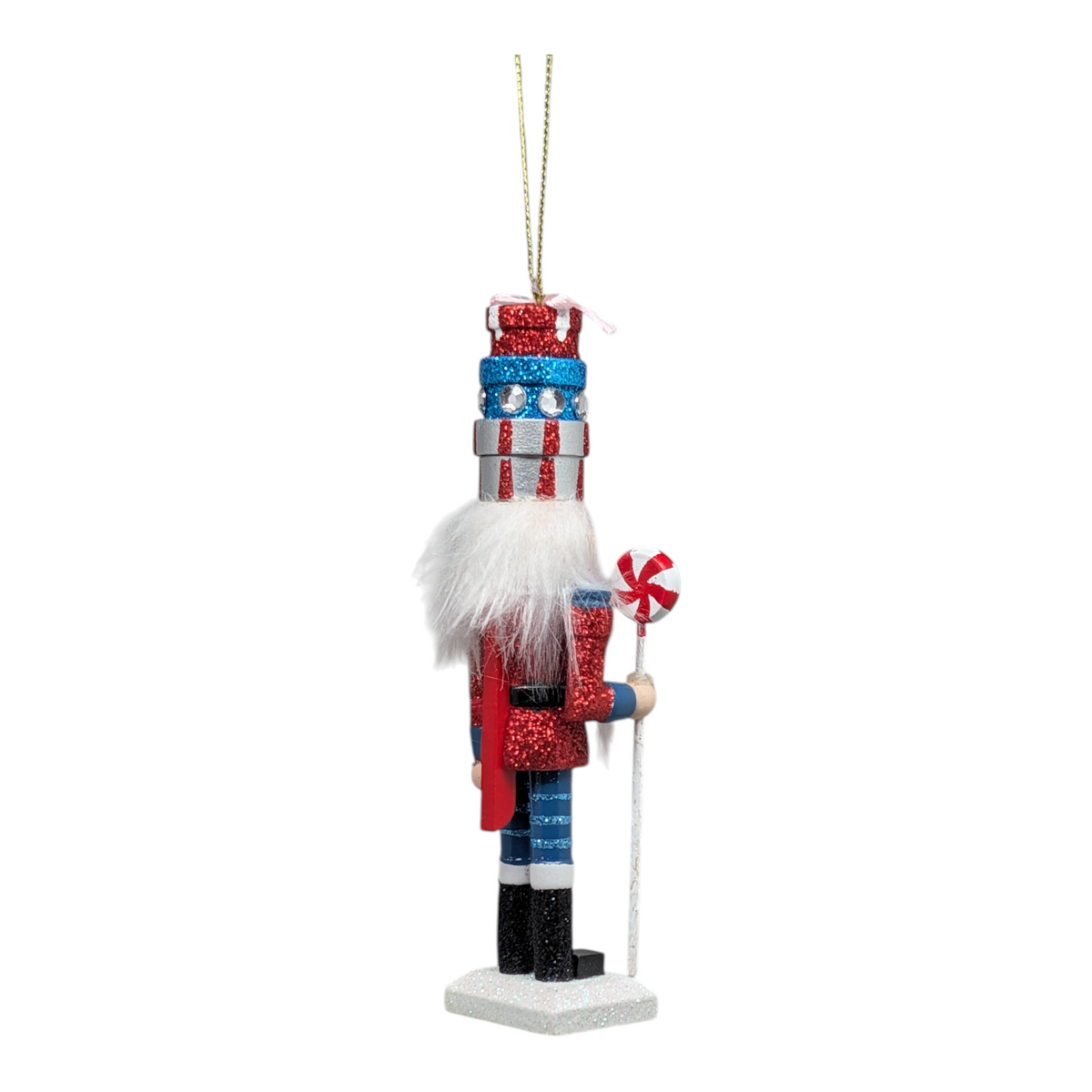 Hollywood 6 inch Wooden Nutcracker - Gift Hat Red/Blue
