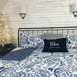 Yani Decorative Pillow Cover 20" x 20" Navy