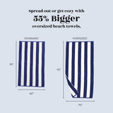 Cotton Velour Cabana Stripe Beach Towel - Novia Collection