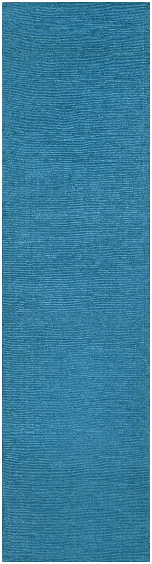 Solid Aqua Wool Carpet - Clearance