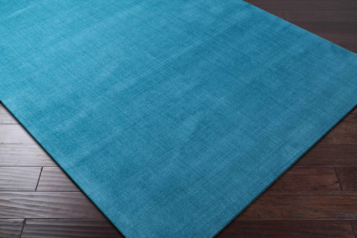 Solid Aqua Wool Carpet - Clearance
