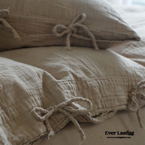 Evelyn Retro Double Gauze Bedding Set / Beige Brown