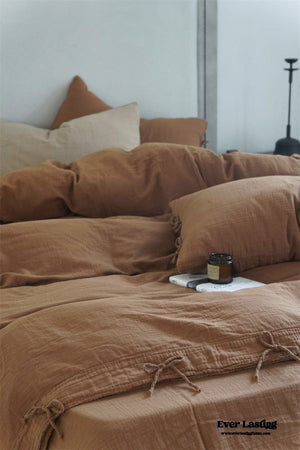 Evelyn Retro Double Gauze Bedding Set / Beige Brown