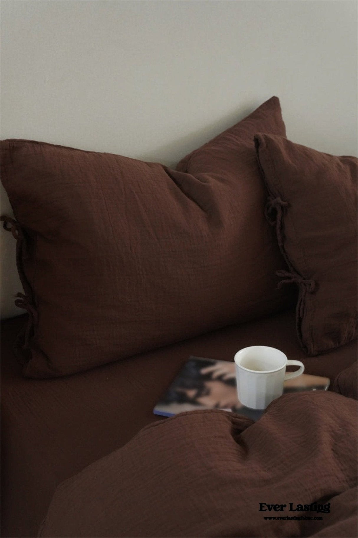 Evelyn Retro Double Gauze Bedding Set / Beige Brown