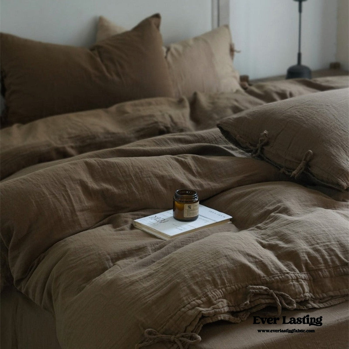 Evelyn Retro Double Gauze Bedding Set / Beige Brown