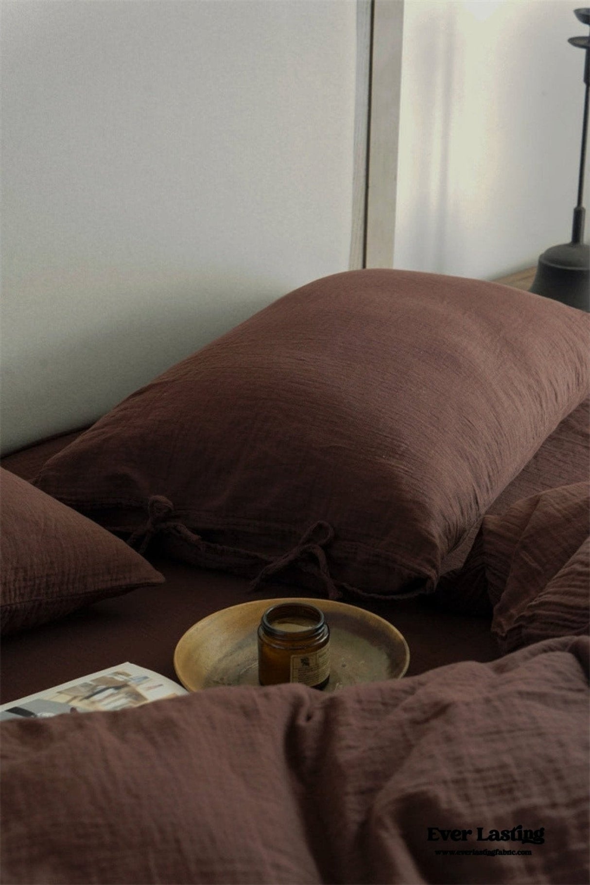 Evelyn Retro Double Gauze Bedding Set / Beige Brown