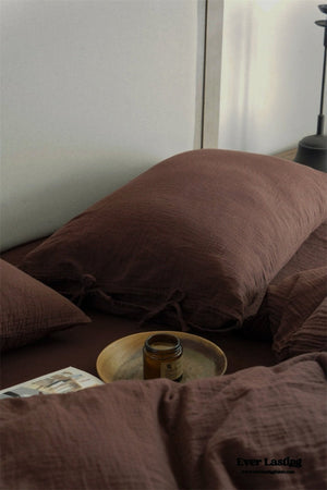 Evelyn Retro Double Gauze Bedding Set / Beige Brown