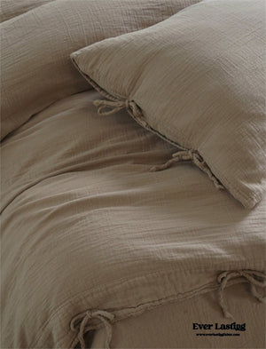 Evelyn Retro Double Gauze Bedding Set / Beige Brown