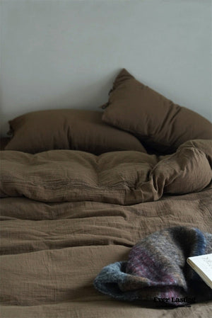 Evelyn Retro Double Gauze Bedding Set / Beige Brown