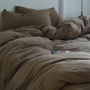 Evelyn Retro Double Gauze Bedding Set / Caramel Brown