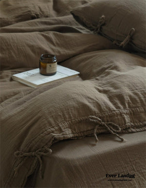 Evelyn Retro Double Gauze Bedding Set / Caramel Brown
