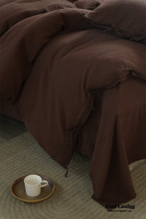 Evelyn Retro Double Gauze Bedding Set / Caramel Brown