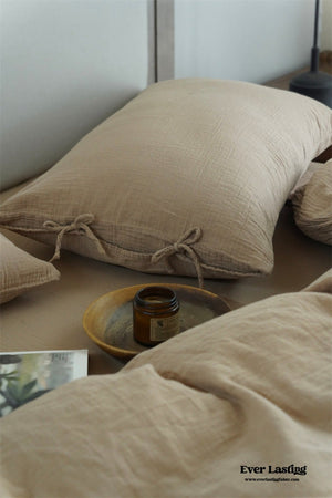 Evelyn Retro Double Gauze Bedding Set / Caramel Brown