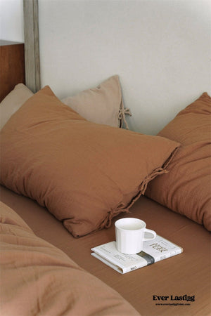 Evelyn Retro Double Gauze Bedding Set / Caramel Brown