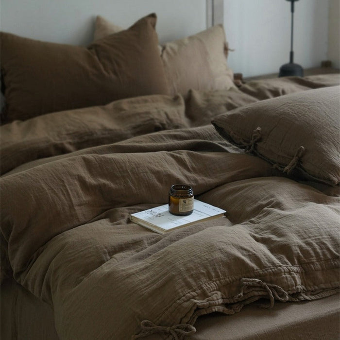 Ever Lasting Evelyn Retro Double Gauze Bedding Set / Chestnut Brown