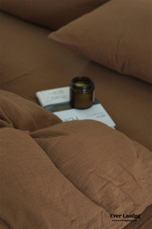 Evelyn Retro Double Gauze Bedding Set / Chestnut Brown
