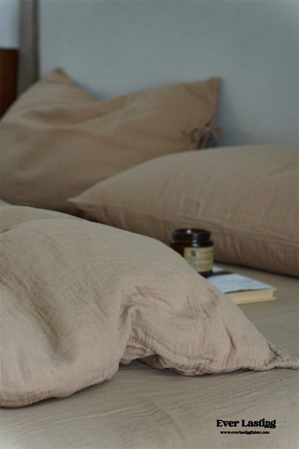 Evelyn Retro Double Gauze Bedding Set / Chestnut Brown