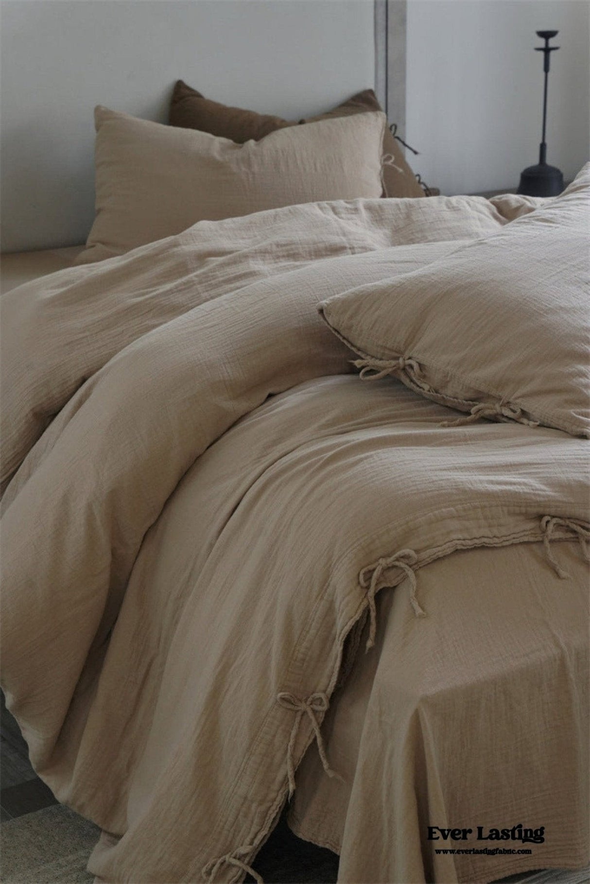 Evelyn Retro Double Gauze Bedding Set / Chestnut Brown