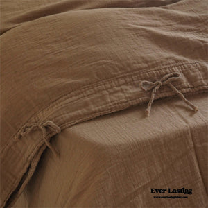 Evelyn Retro Double Gauze Bedding Set / Chestnut Brown