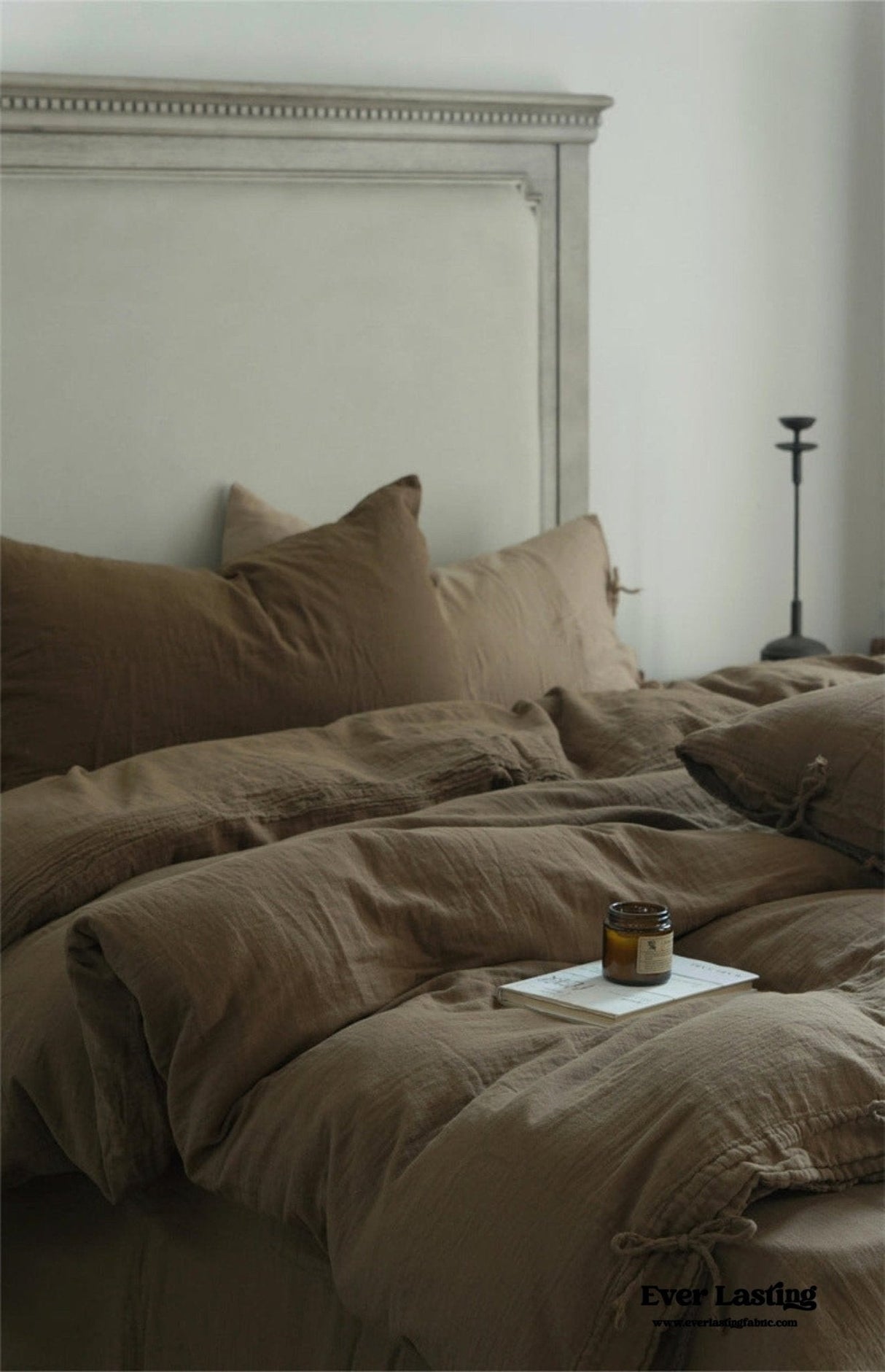 Evelyn Retro Double Gauze Bedding Set / Chestnut Brown