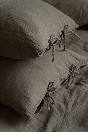 Evelyn Retro Double Gauze Bedding Set / Chestnut Brown