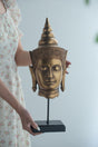 EVERGREEN DECOR Buddha Statue Head on Stand with Elegant Polyresin Design