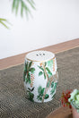 EVERGREEN DECOR Ceramic Garden Stool with Jungle-Themed Accent Design - view 2