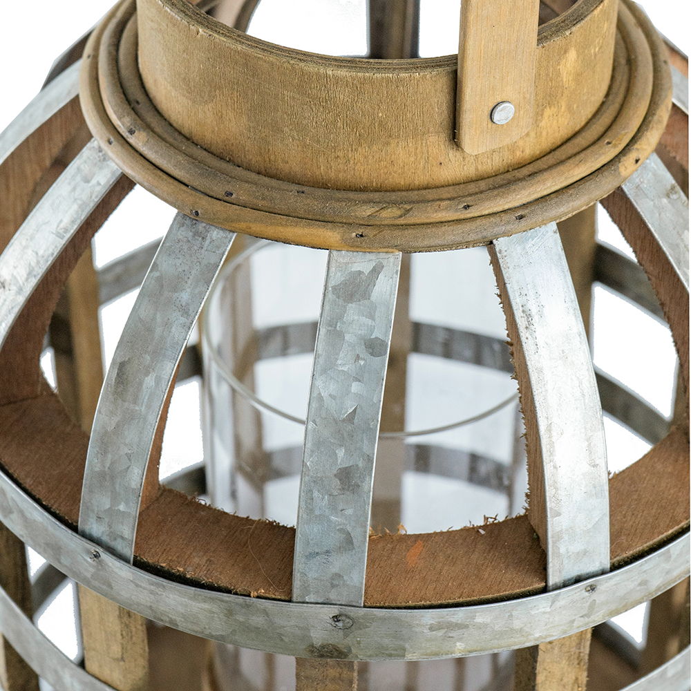 EVERGREEN DECOR Decorative Wooden Lantern with Handle - view 9