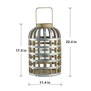 EVERGREEN DECOR Decorative Wooden Lantern with Handle - view 13