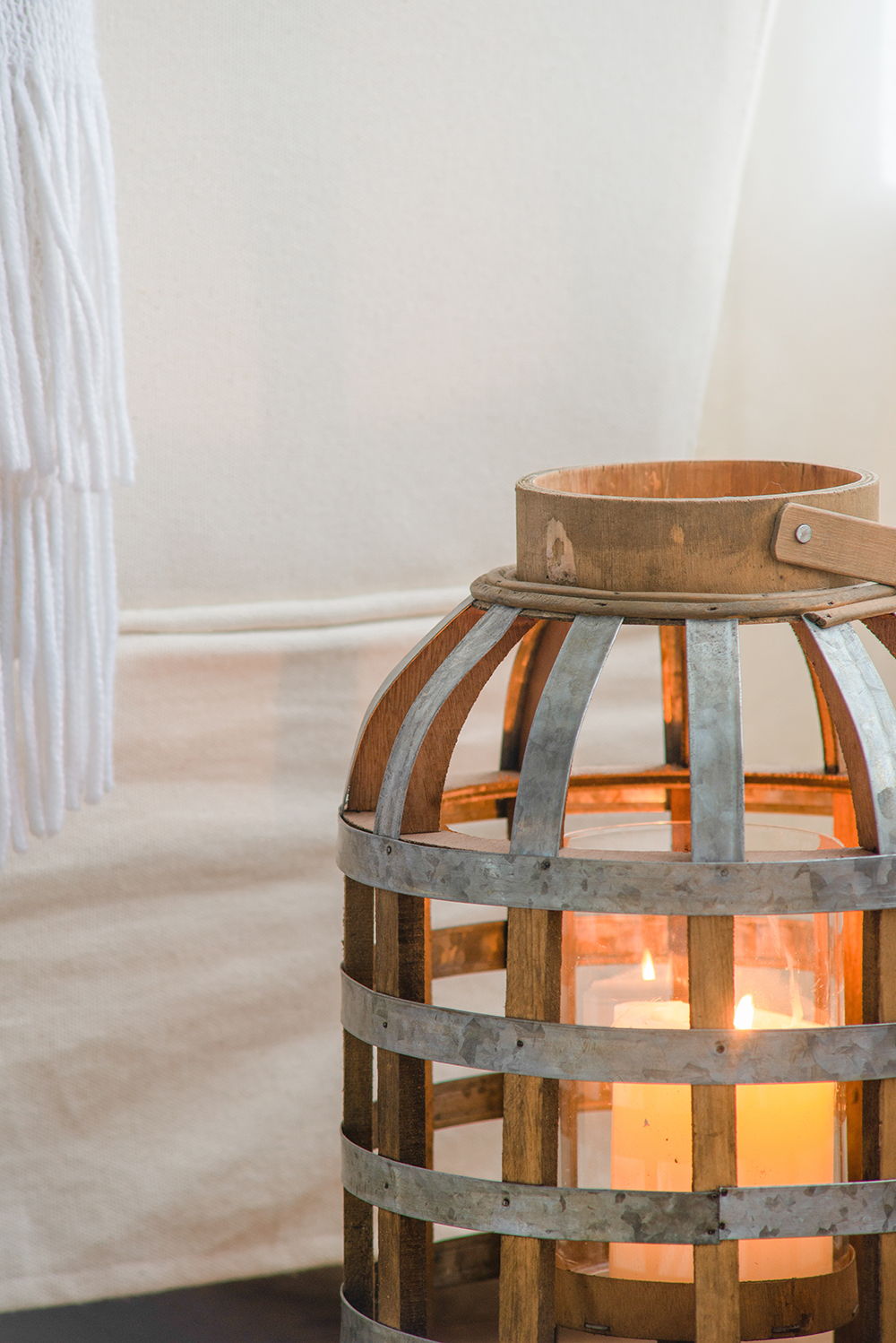 EVERGREEN DECOR Decorative Wooden Lantern with Handle - view 4