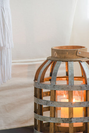EVERGREEN DECOR Decorative Wooden Lantern with Handle - view 4