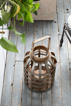 EVERGREEN DECOR Decorative Wooden Lantern with Handle - view 5