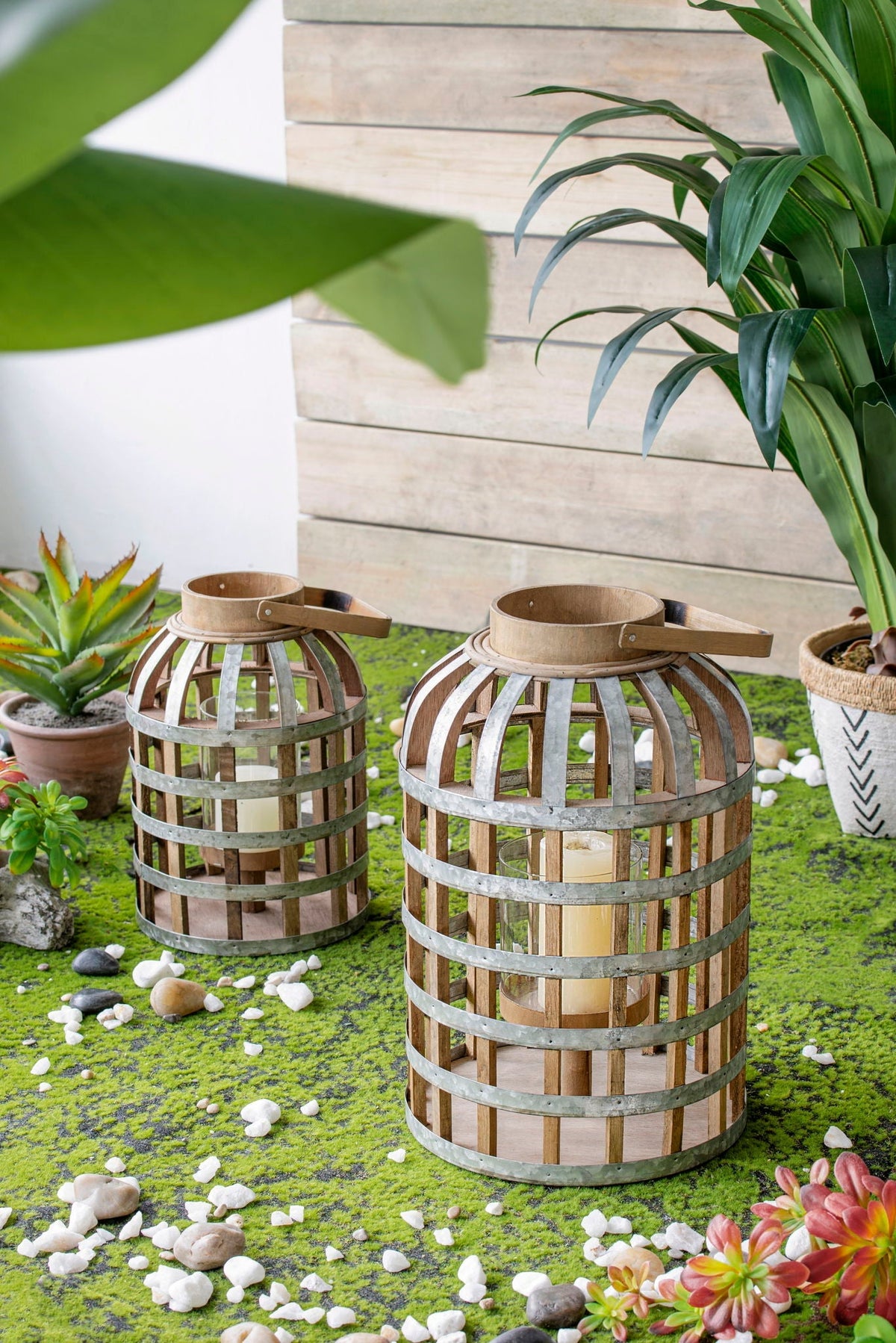 EVERGREEN DECOR Decorative Wooden Lantern with Handle - view 6