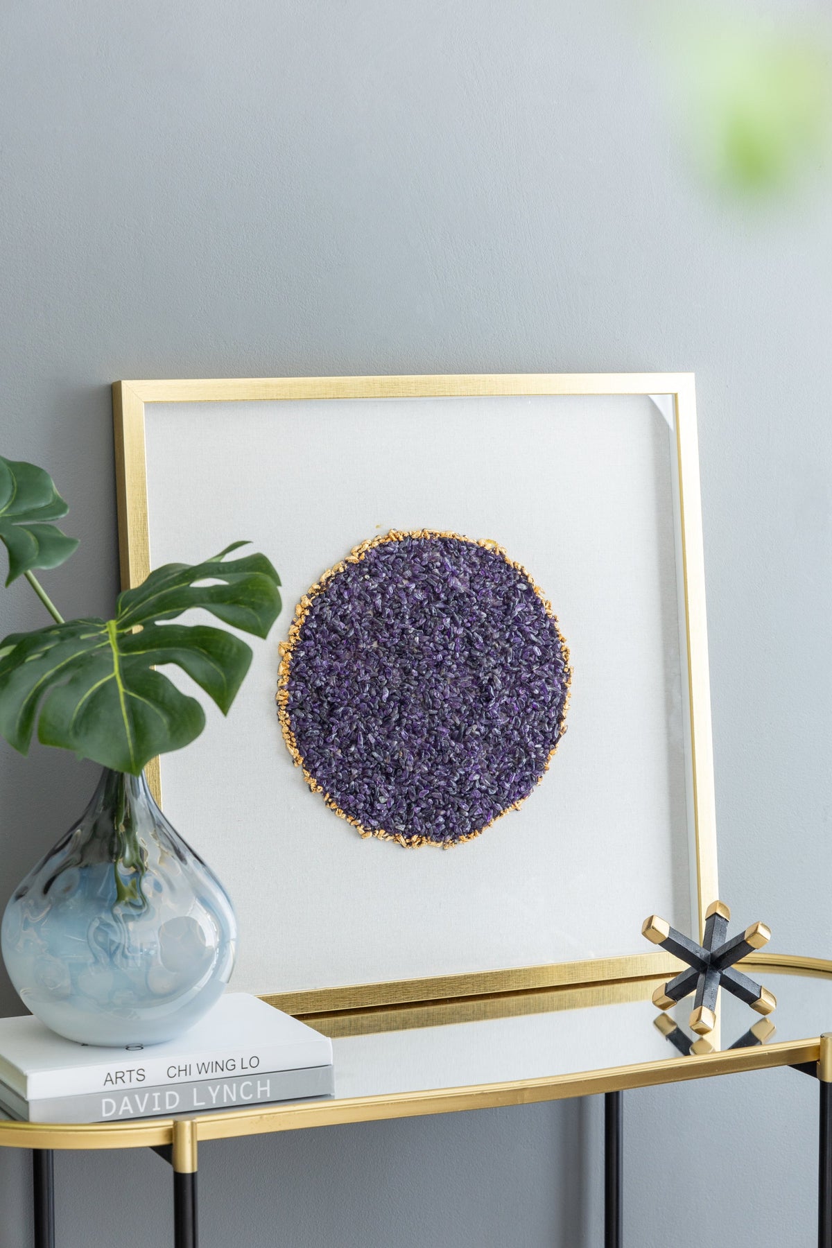 EVERGREEN DECOR Elegant Shadow Box Duo Wall Art with Purple Amethyst Crystals - view 12