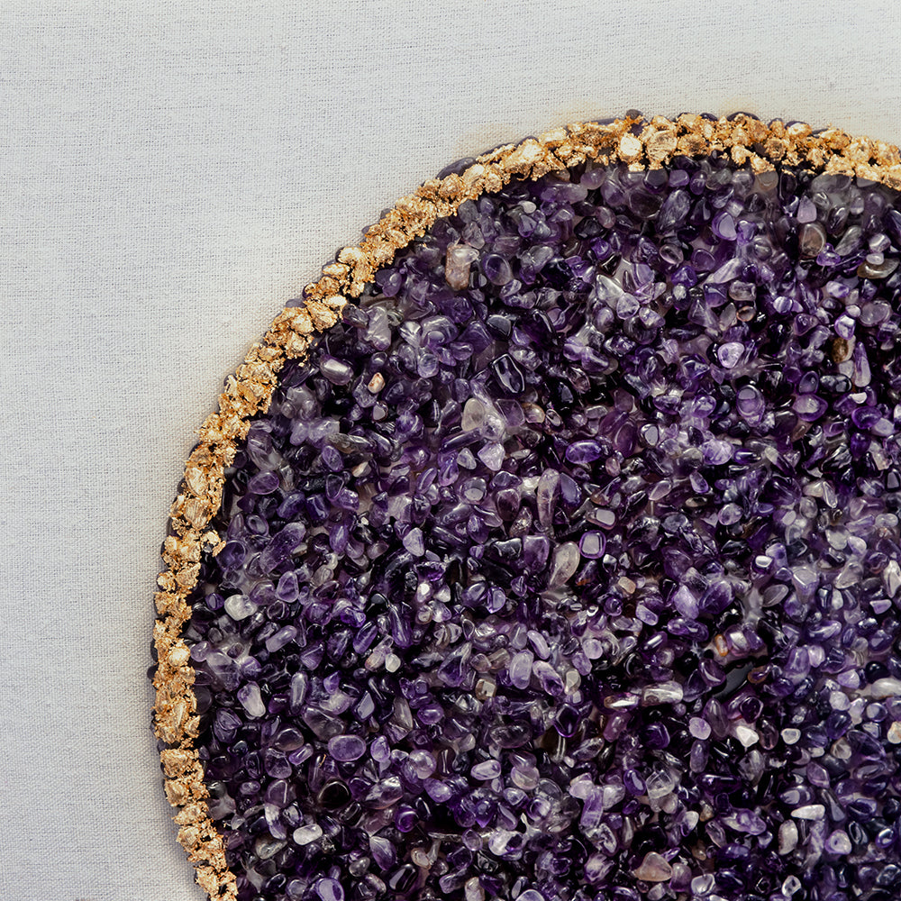 EVERGREEN DECOR Elegant Shadow Box Duo Wall Art with Purple Amethyst Crystals - view 14