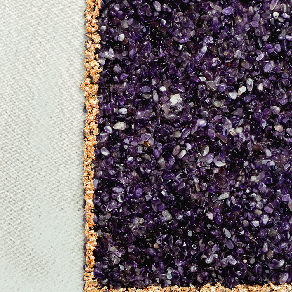 EVERGREEN DECOR Elegant Shadow Box Duo Wall Art with Purple Amethyst Crystals - view 3