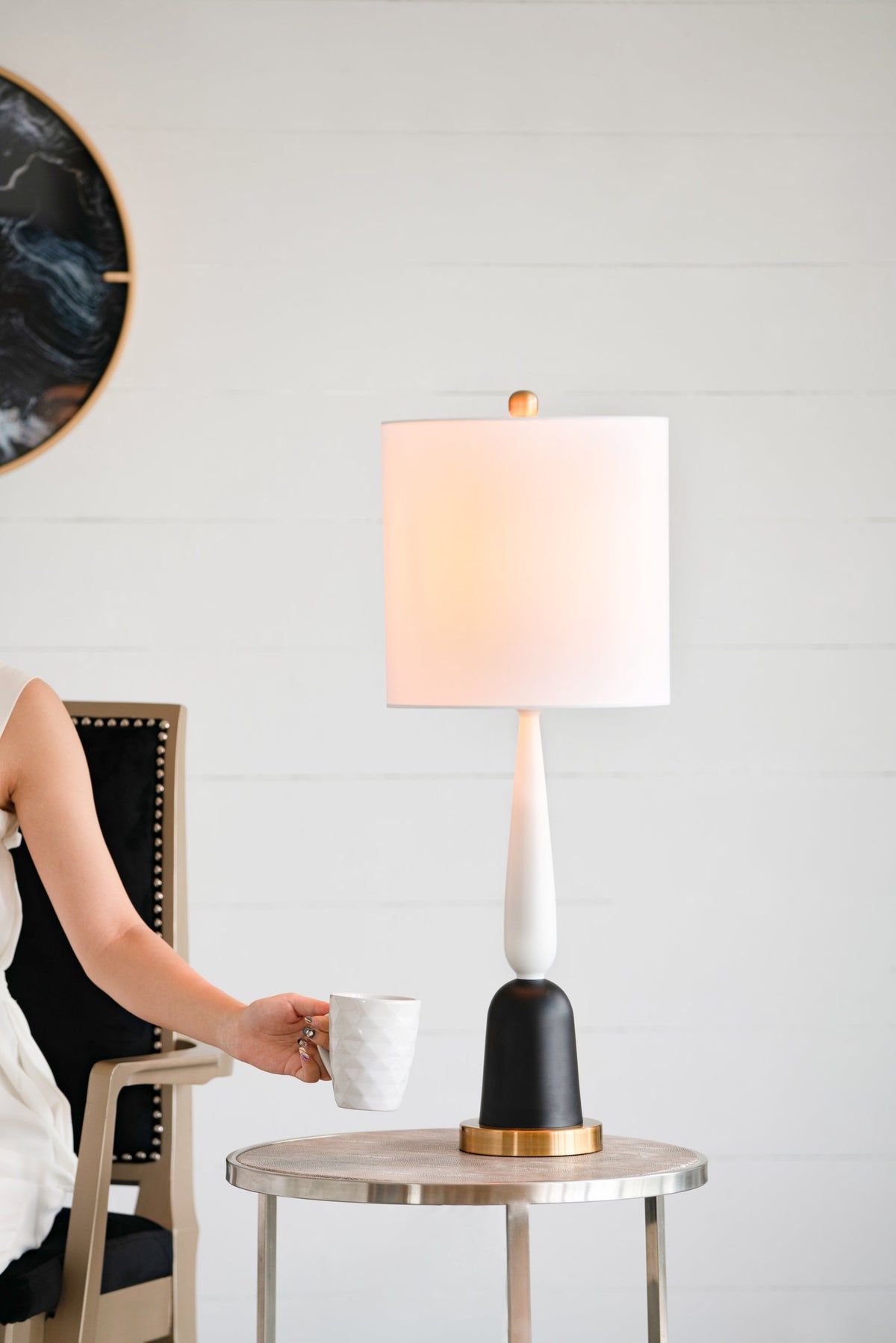 EVERGREEN DECOR Teardrop Silhouette Table Lamp with Black and Gold Base - view 10