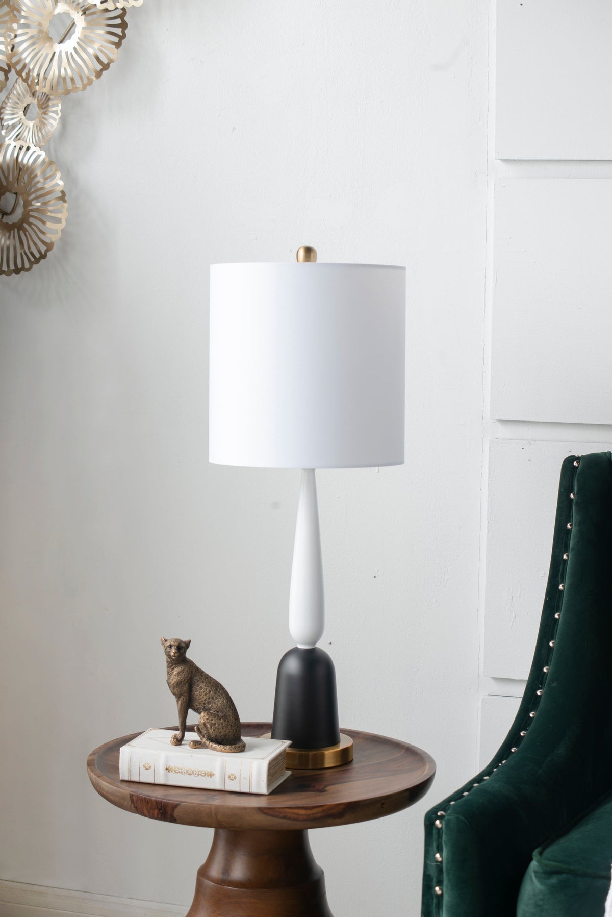EVERGREEN DECOR Teardrop Silhouette Table Lamp with Black and Gold Base - view 11