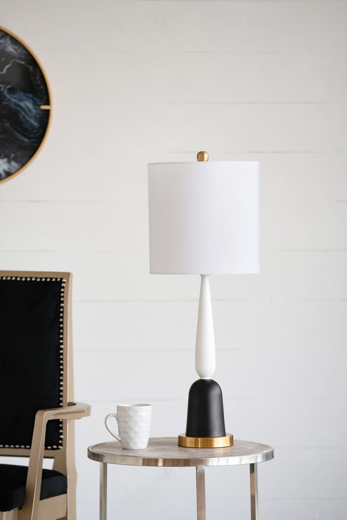 EVERGREEN DECOR Teardrop Silhouette Table Lamp with Black and Gold Base - view 12