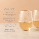 Starlight Stemless Wine Glasses, Set of 2