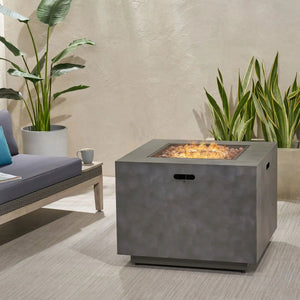 Outdoor Patio Gas Burning Fire Pit Table 50,000 Btu, Square - Best Buy Furniture