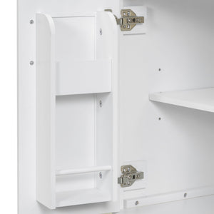 Modern Bathroom Vanity With Ceramic Sink, Soft-Close Doors, Flip Drawer, U-Shaped Shelves, Elegant Storage Solution