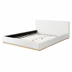 Elegant Upholstered Bed With Solid Wood Frame - Queen