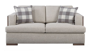 Niamey - Loveseat With 2 Toss Pillows - Walnut - Best Buy Furniture