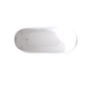 Special-Shaped Freestanding Slipper Bathtub, Overflow & Pop Up Drain