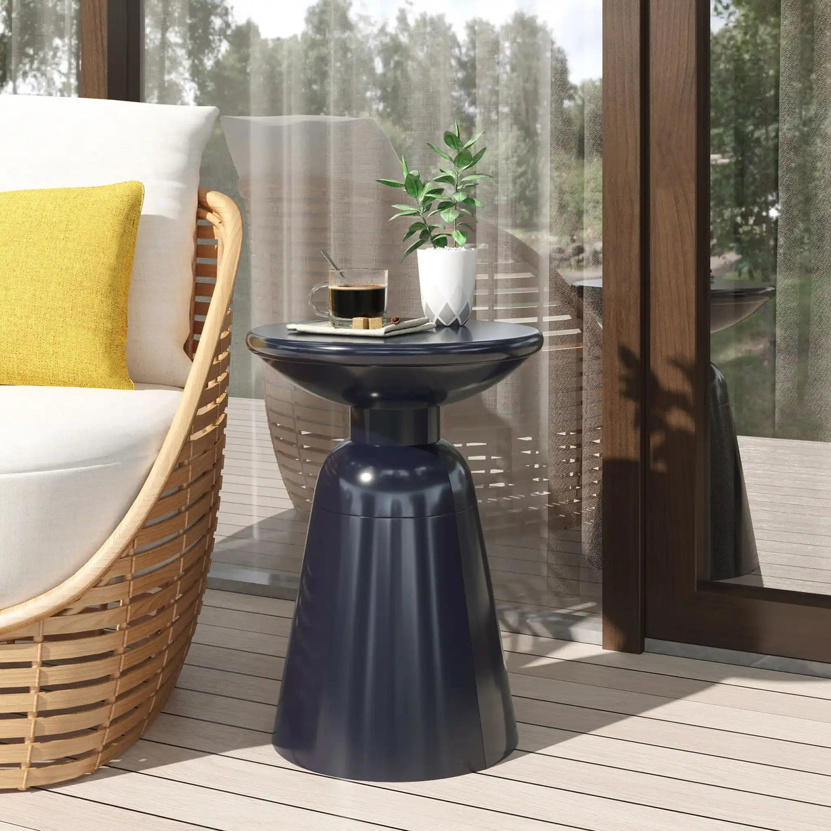 Outdoor Modern Metal End Large Table - Best Buy Furniture