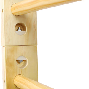 Swedish Ladder, Stall Bars Set For Physical Therapy & Gymnastics - Natural