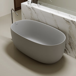 51'' Freestanding Bathtub Resin Stone Soaking Bathtub