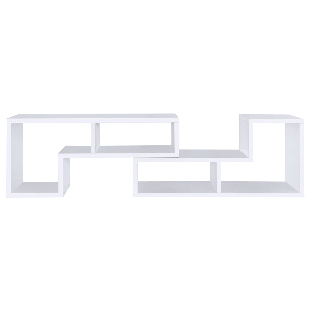 Convertable L-Shaped Bookcase With Open Shelves - White