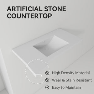 36" Ceramic Basin Sink, 0.8" Ultra-Thin Profile
